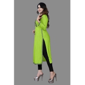 haya fashion - Lime Green Rayon Women's Straight Kurti ( Pack of 1 ) - None