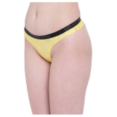 La Intimo Pack of 1 Nylon Womens Thongs ( Yellow ) - XL