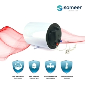 Sameer 25 L Storage Water Geyser (Sicuro Glassline, White)