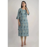 MAUKA - Turquoise Rayon Womens Straight Kurti ( Pack of 1 ) - None