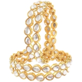 Jewar Mandi - Gold Bangle Set ( Pack of 1 ) - None