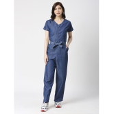 CEFALU - Blue Denim Regular Fit Women''s Jumpsuit ( Pack of 1 ) - None