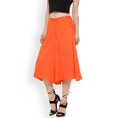 Women Orange Flared Solid Palazzos