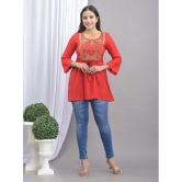 Maquien - Red Rayon Women's Tunic ( Pack of 1 ) - None