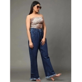 AngelFab - Navy Blue Denim Wide Leg Womens Jeans ( Pack of 1 ) - None