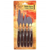 Rangwell 5 Piece Palette Knives/Painting Knives (Size-1,2,3,4,5) (Wooden Style Palette Knife)