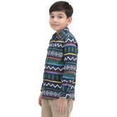 JusCubs Boys Loop Knitted Toddlers All Over Print Shirt - Navy Blue (Pack of 1) - None