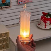 WHITE LED FLAMELESS CANDLES BATTERY OPERATED PILLAR CANDLES REALISTIC DECORATIVE LAMP VOTIVE TRANSPARENT FLAMELESS ORNAMENT TEA PARTY DECORATIONS FOR HOTEL, HOME DECOR, RESTAURANT, DECORATION CAN