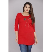 JC4U - Red Rayon Womens Straight Kurti ( Pack of 1 ) - None