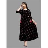 SIPET - Black Rayon Womens Flared Kurti ( Pack of 1 ) - None