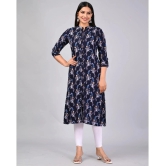 MAUKA Rayon Printed Straight Womens Kurti - Blue ( Pack of 1 ) - None