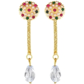 VIVASTRI Golden Drop Earrings ( Pack of 2 ) - Golden