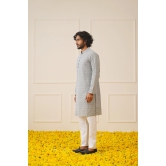 Jompers Mens Embroiderd Kurta only-S / Grey