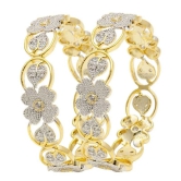 Zeneme Ginni Pattern Gold Plated lord lakshmi Bangles - 2.6