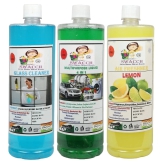 Home Care Combo Glass Cleaner, Multipurpose Liquid & Air Freshner Lemon (1 Litre) (Pack of 3)