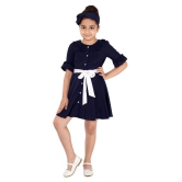 Naughty Ninos Girls Navy Blue Fit & Flared Dress - None