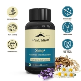 Rasayanam Sleep+ 1000mg | Natural Sleeping Capsules with Valerian Root, Lavender, Chamomile | Helps calm & blissful sleep | Non habit forming 60 Capsules