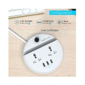 Portronics Power BUN, a Surge Protector with 2 AC Outlets and 3 USB Charging Ports Plus a Phone Docking Station, 1.5 Meter Power Cord, LED Indicator, White