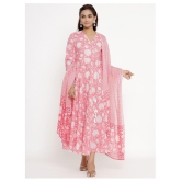 Angiya Pink Cotton Anarkali Kurti - - M