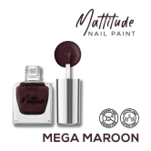 RENEE Mattitude Nail Paint - Mega Maroon, Quick Drying, Matte Finish, Long Lasting,10ml