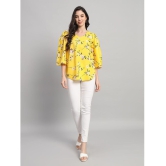 Curvydrobe Yellow Crepe Womens A-Line Top ( Pack of 1 ) - None