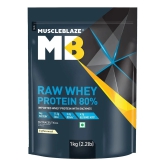 MuscleBlaze Raw Whey Protein 80%,  2.2 lb  Unflavoured