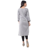 DESHBANDHU DBK - Grey Cotton Womens Straight Kurti - None