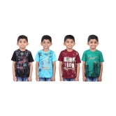 JILZ Boys Printed Cotton T-Shirt (Half Sleeve) - Pack of 4 - None