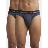 Jockey US17 Men Super Combed Cotton Rib Solid Brief - Graphite (Pack of 2) - None