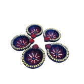 Handmade Blue Clay Diya Set of 6 for Diwali Decoration