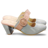 Peach Grey Fashion Sandals | Synthetic Comfortable and Stylish Block Slip On | For Casual Office Wear & Formal Party Wear Occasions 3 Inches Heel | For Women & Girls (numeric_5)