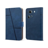 NBOX Blue Flip Cover Artificial Leather Compatible For Oppo Reno 11 5G ( Pack of 1 ) - Blue