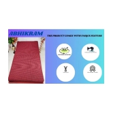 Abhikram Red Cotton Mattress Cover - King