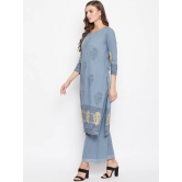 Women Grey Ethnic Motifs Printed Regular Pure Cotton Kurta with Palazzos