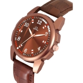 Septem Brown Leather Analog Mens Watch