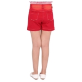 Cutecumber - Red Denim Girls Cycling Shorts ( Pack of 1 ) - None