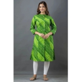 Lee Moda - Green Cotton Womens Front Slit Kurti ( Pack of 1 ) - None