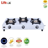 Life ok Stainless Steel Brass Burner Gas Stove Stainless Steel Manual Gas Stove