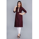 Smien - Coffee Rayon Women''s Straight Kurti ( Pack of 1 ) - None