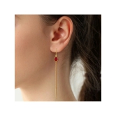 Drashti Collection Golden Threader Earrings ( Pack of 1 ) - Golden