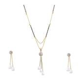 Sukkhi Dazzling Gold Plated Pearl Mangalsutra Set for Women - Golden