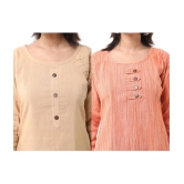 DESHBANDHU DBK - Multicolor Cotton Womens Straight Kurti ( Pack of 2 ) - None