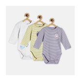 MINI KLUB - Multicolor Cotton Bodysuit For Baby Girl ( Pack of 3 ) - None