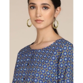 Karigari - Straight Cotton Blue Women's Kurti ( Pack of 1 ) - None