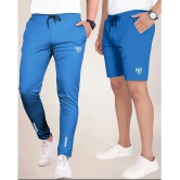 Septem Blue Polyester Mens Shorts ( Pack of 2 ) - None