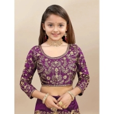 A TO Z CART Purple Silk Girls Lehenga Choli Set ( Pack of 1 ) - None