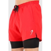 Fuaark Red Polyester Lycra Mens Gym Shorts ( Pack of 1 ) - None