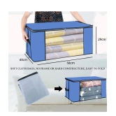 Non-Woven Cloth Storage / Organizer with Transparent Window,Blue (Pack of 2)