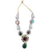 American diamond   Necklace Set with Multicolor Stones