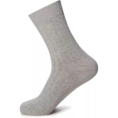 WILDSTUFF - Cotton Mens Solid Light Grey Mid Length Socks ( Pack of 4 ) - Light Grey